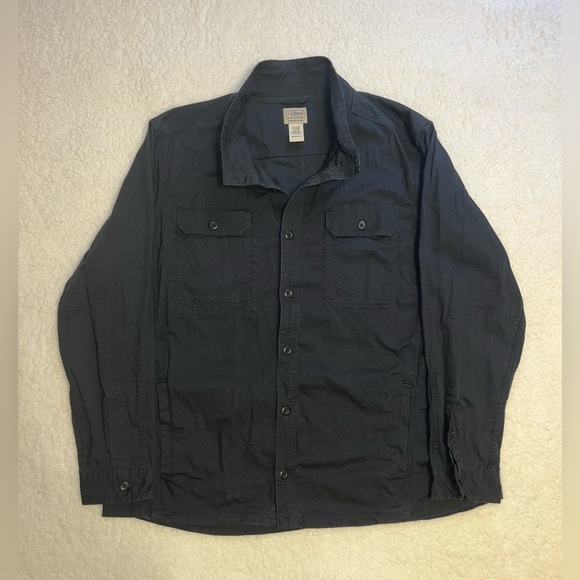 L.L. Bean Field Shirt Jacket Ripstop Work Shirt Dark Navy Blue Men’s XXL - Picture 1 of 5
